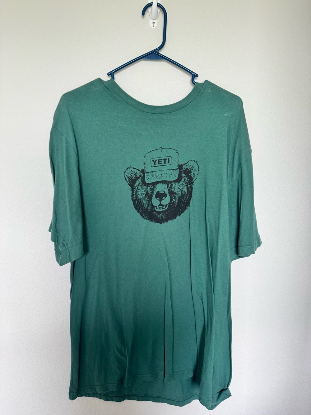 Yeti Green Short-Sleeve Tee with Black Bear Graphic